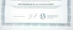 Attestato di “Abilitazione in Mesmerismo e Fascinazione” di Gio M.